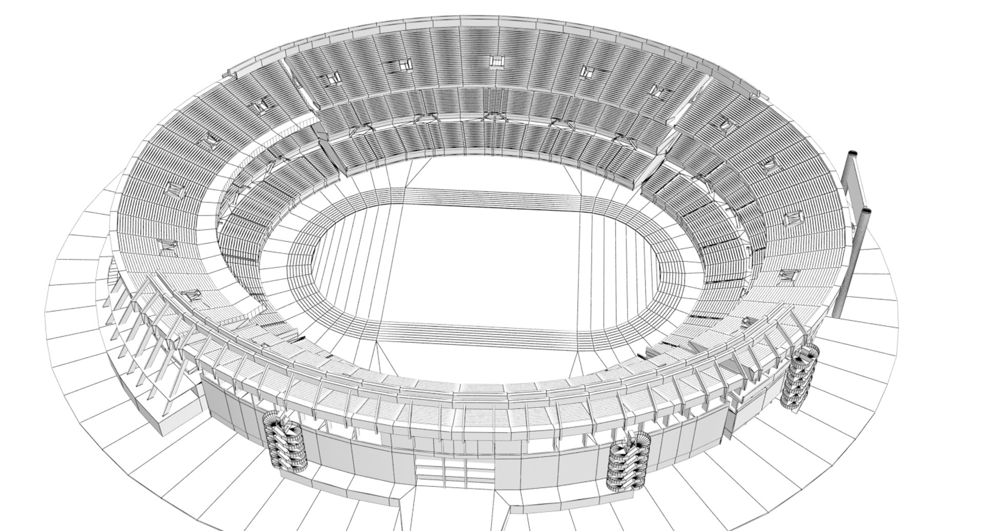 Estadio monumental antonio vespucio 3D model - TurboSquid 1438213