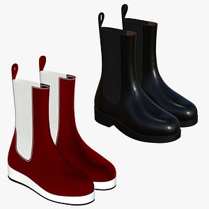 3D Realistic Leather Boots V46 model