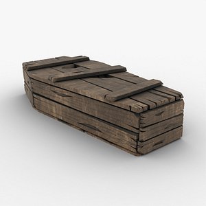 Halloween Stylized Low Poly Coffin