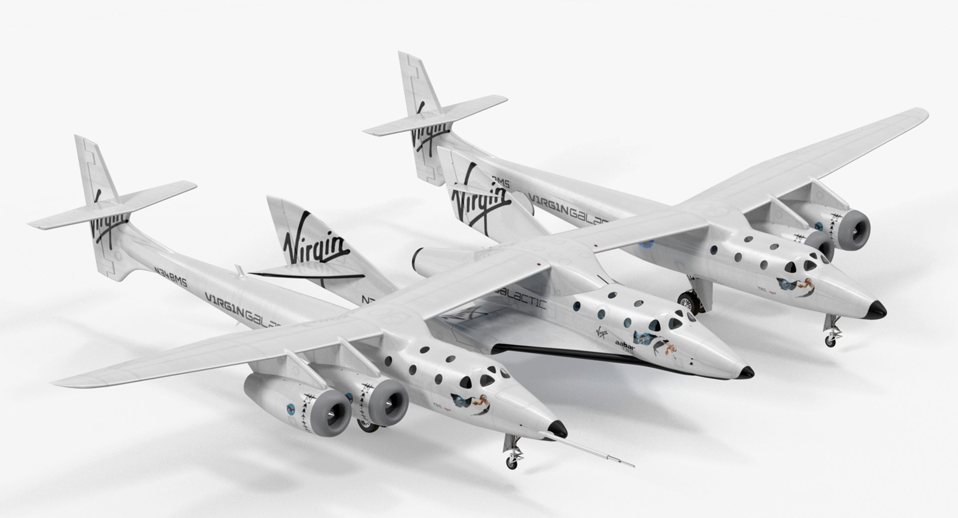 3D virgin galactic spaceshiptwo rigged - TurboSquid 1252059
