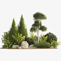Alpine Hill With Thuja Pine Juniper And Bushes 1208