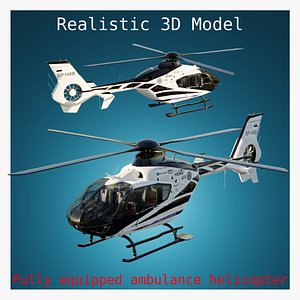 3D eurocopter helicopter private copter transport chopper light civil air aircraft vehicle windmill