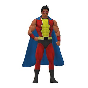 Superhero action figure 3D