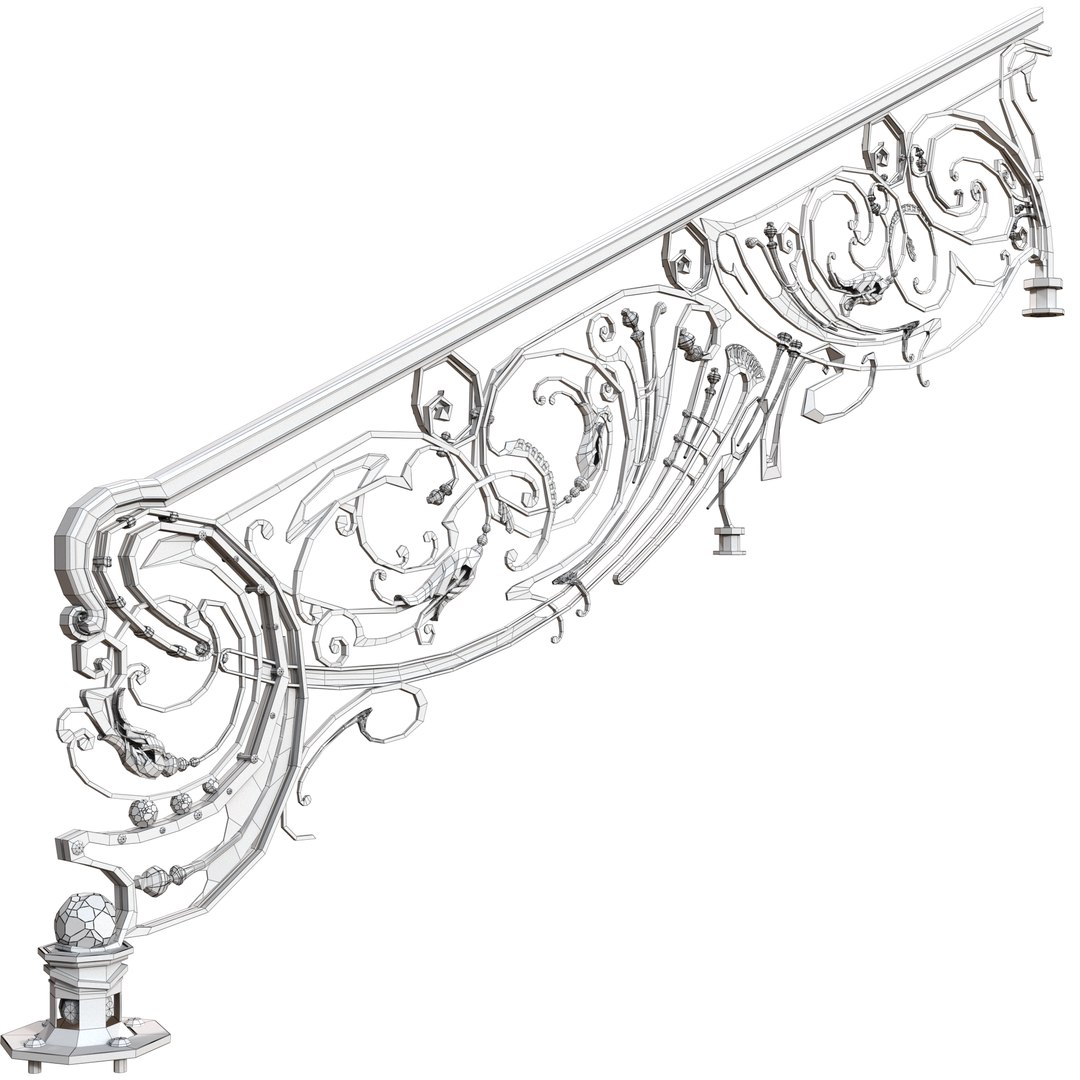 Stair railing vegetation stylization 3D model - TurboSquid 2137416