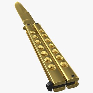 Schrade Manilla Folder Butterfly Knife Gold