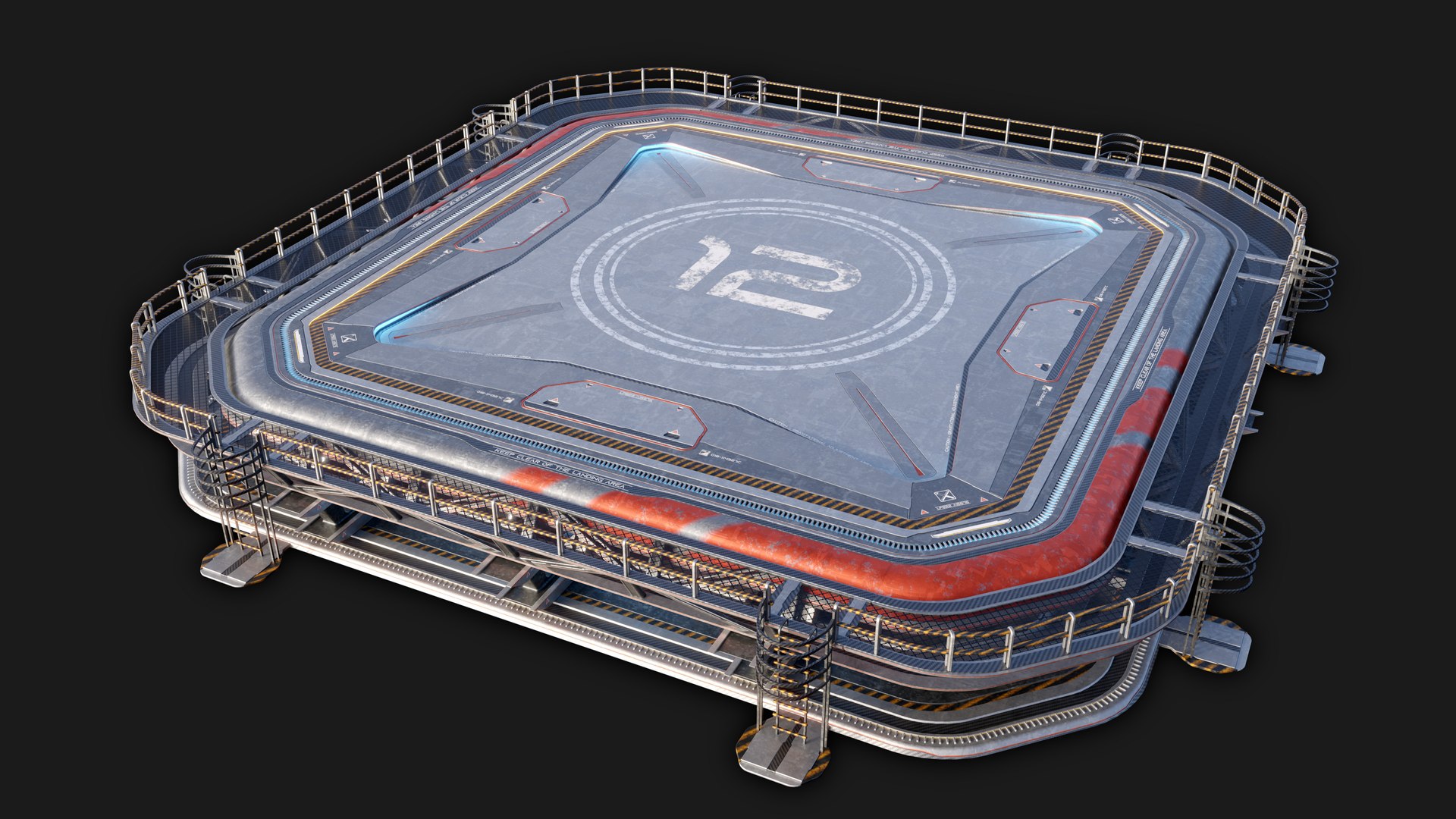 3D SciFi Landing Pad 3D Model TurboSquid 2008693