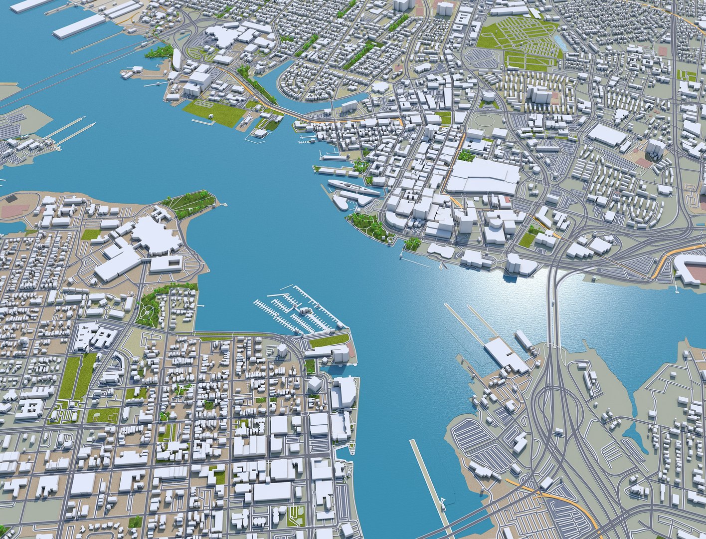3D city area building model - TurboSquid 1596492