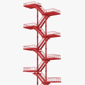 Modular Fire Escape 3D model