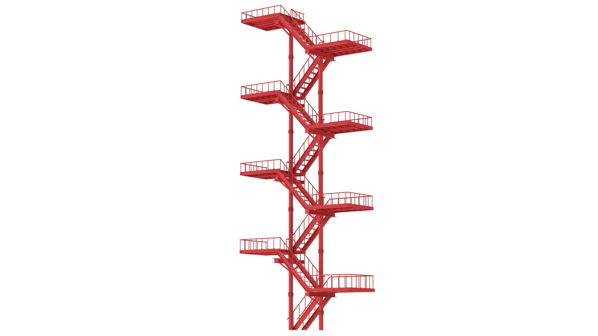 Modular Fire Escape 3D Model - TurboSquid 2417006