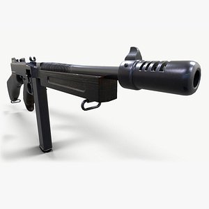 3D Tommy Gun Low-poly