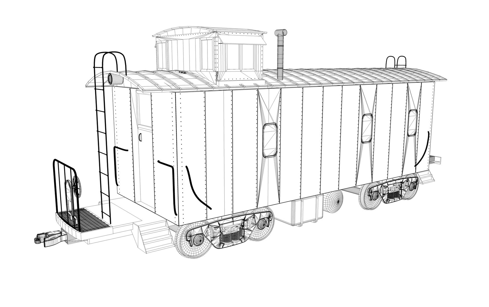 Caboose Train Car 3d 3ds