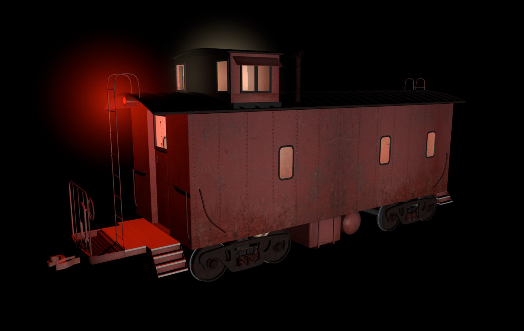 Caboose Train Car 3d 3ds