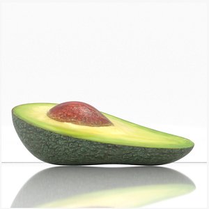3D avocado slice fruit