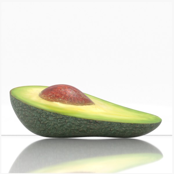 3D avocado slice fruit