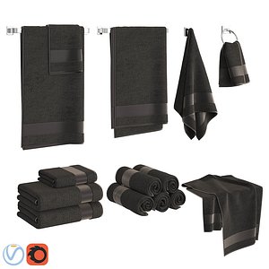 Black Towels Set
