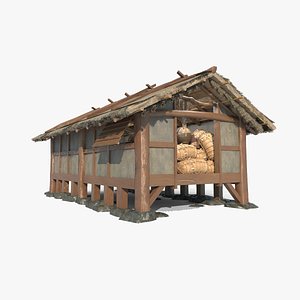 Ancient Asian Warehouse 3D model