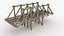 Wooden Railway Bridge 19 3D Model