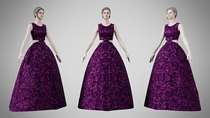 3D model Dress 32 Amethyst Glow Velvet