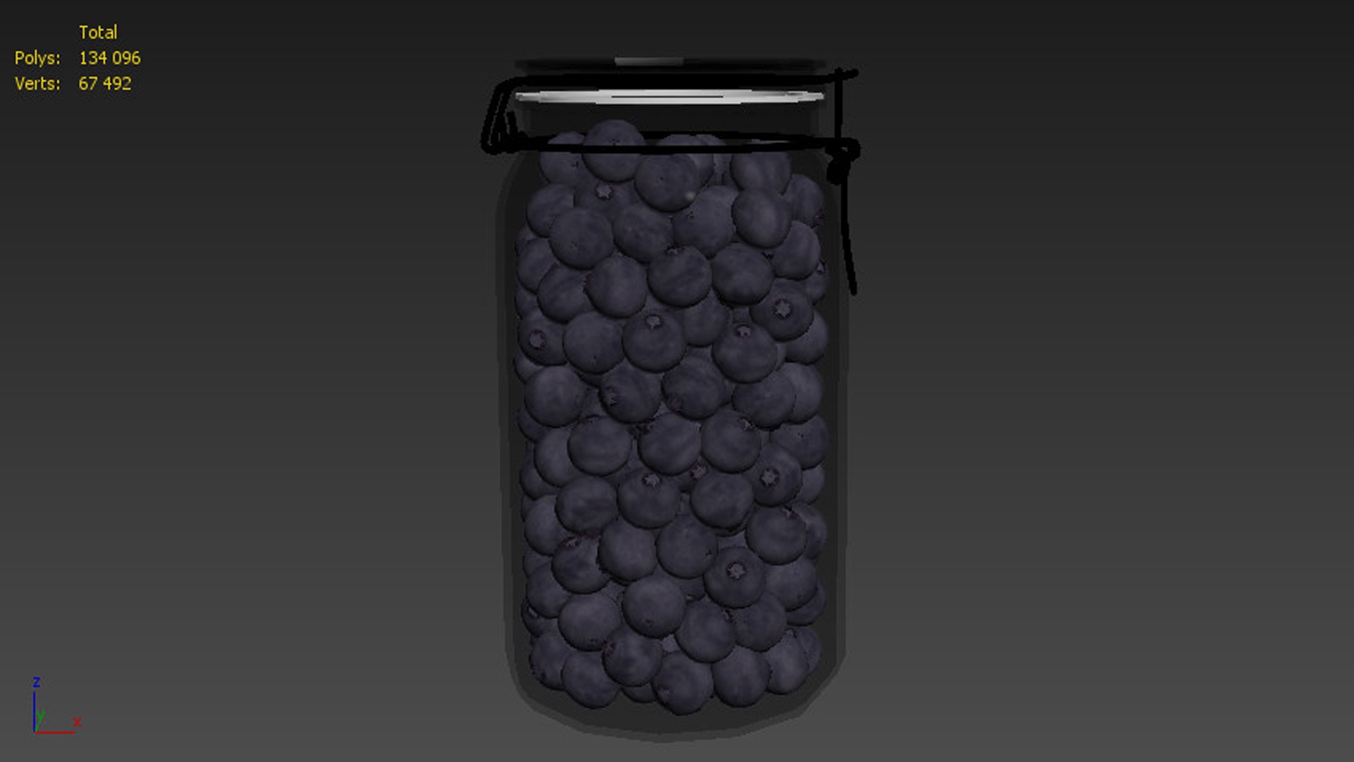 Blueberry Glass Jar Model TurboSquid 2282253