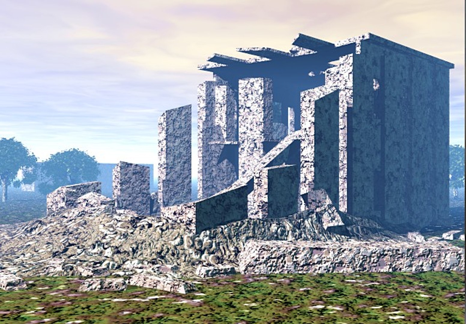 3d Model Old Bombed Building