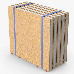 3D Plywood Building Wall Panels model