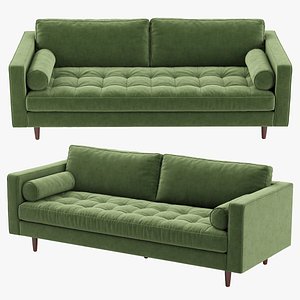 Sven Grass Green 3 Seater Sofa
