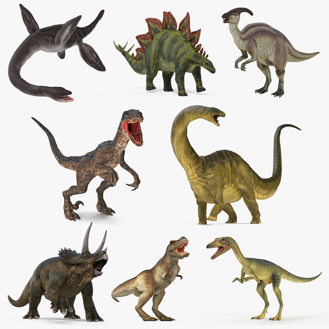 Rigged Dinosaurs 3D Models Collection 3 3D model preview