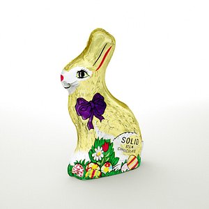 chocolate easter bunny wrapped 3D model