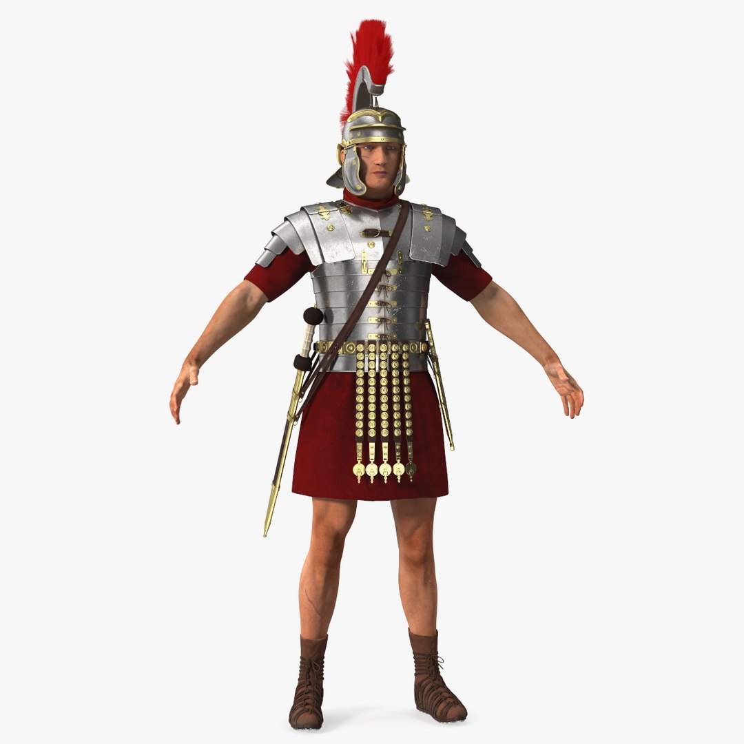 Veteran Roman Legionnaire Fur Rigged 3D model preview