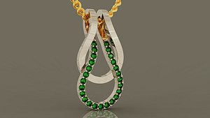 Prong set diamond infinity necklace 3D