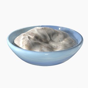 3D Yogurt Sauce In A Bowl