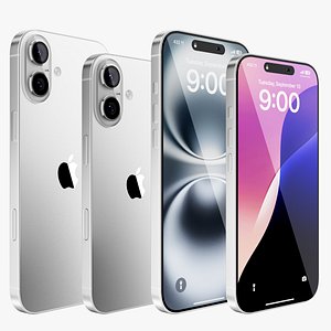 3D model iPhone 16 - 16 Plus White