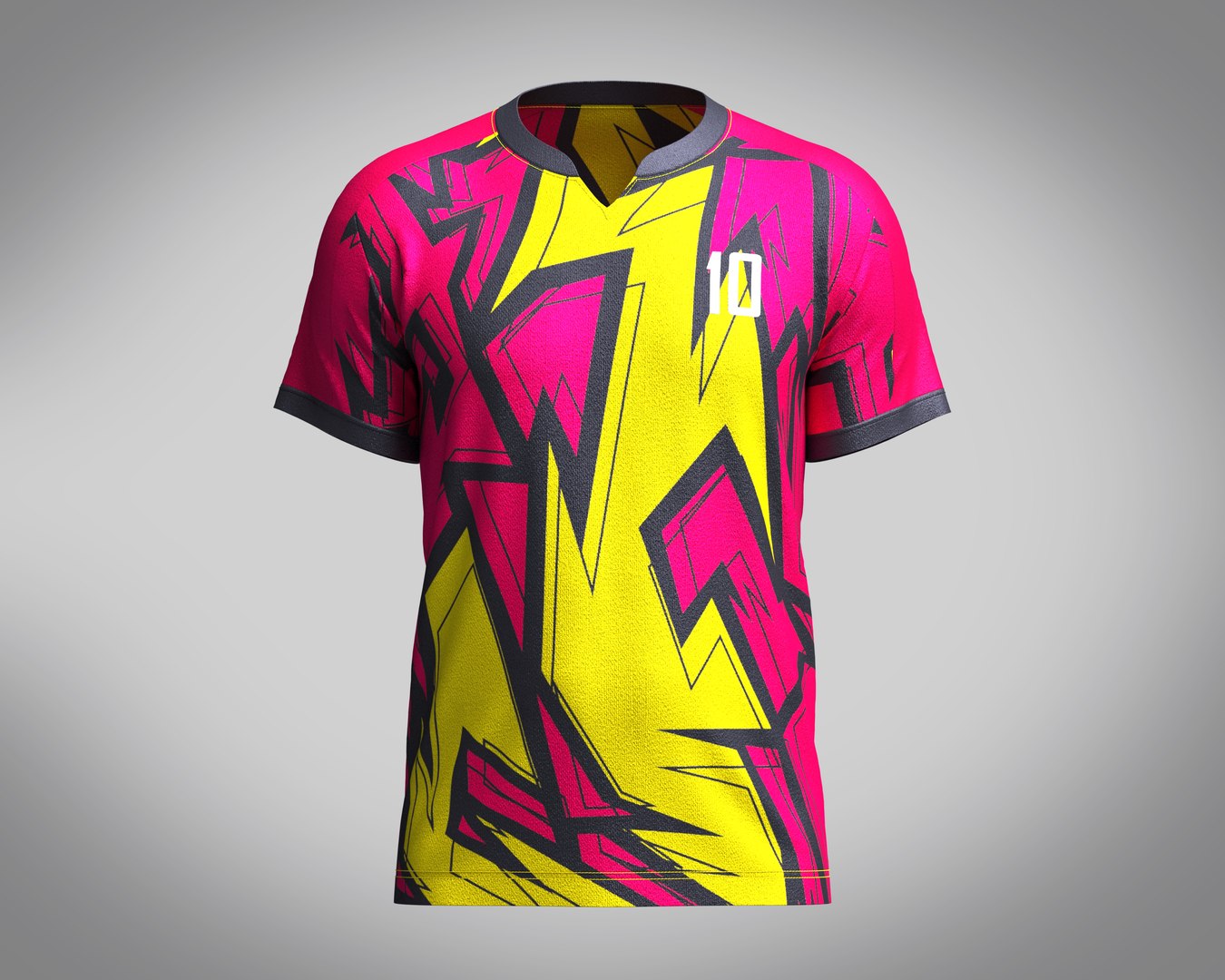 3D Mens Soccer Hot Pink and Yellow Jersey Player-10 model