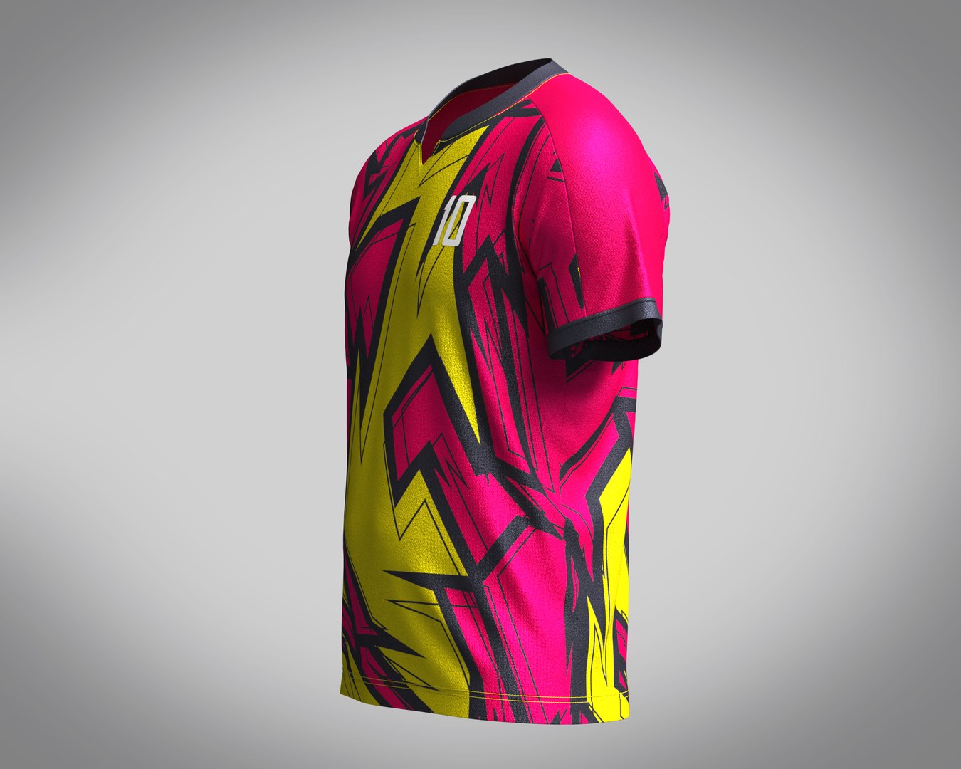 3D Mens Soccer Hot Pink and Yellow Jersey Player-10 model