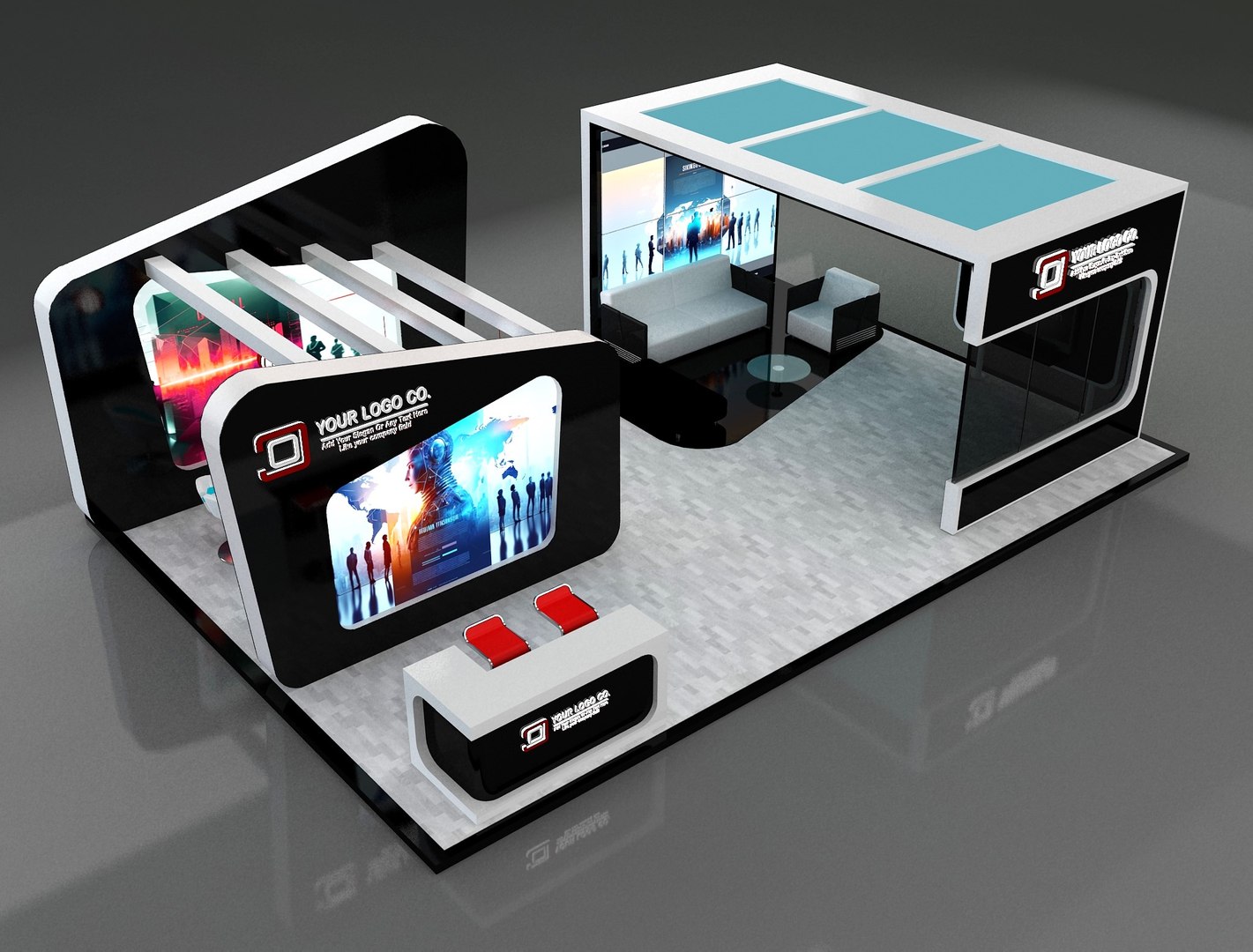 Booth Exhibition Stand A649a 3D - TurboSquid 2113417