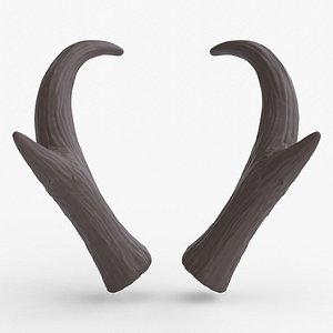 sculpted pronghorn horns costume 3D model