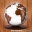 wooden globe classical wood max