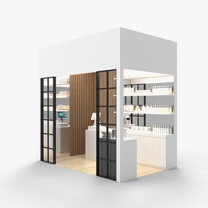 3D Beauty Care Booth Design Modern Cosmetic Retail Kiosk model