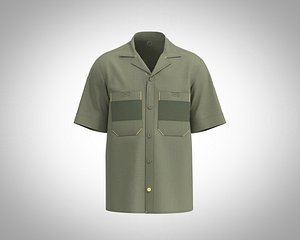 Mens resort shirt with technical pocket detailing 3D model