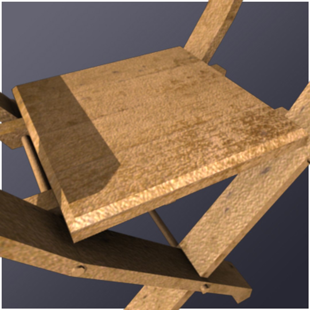 3d medieval x chair seat model