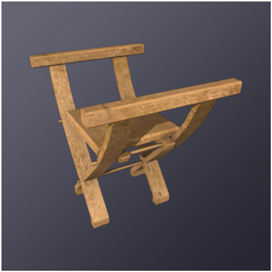 3d medieval x chair seat model