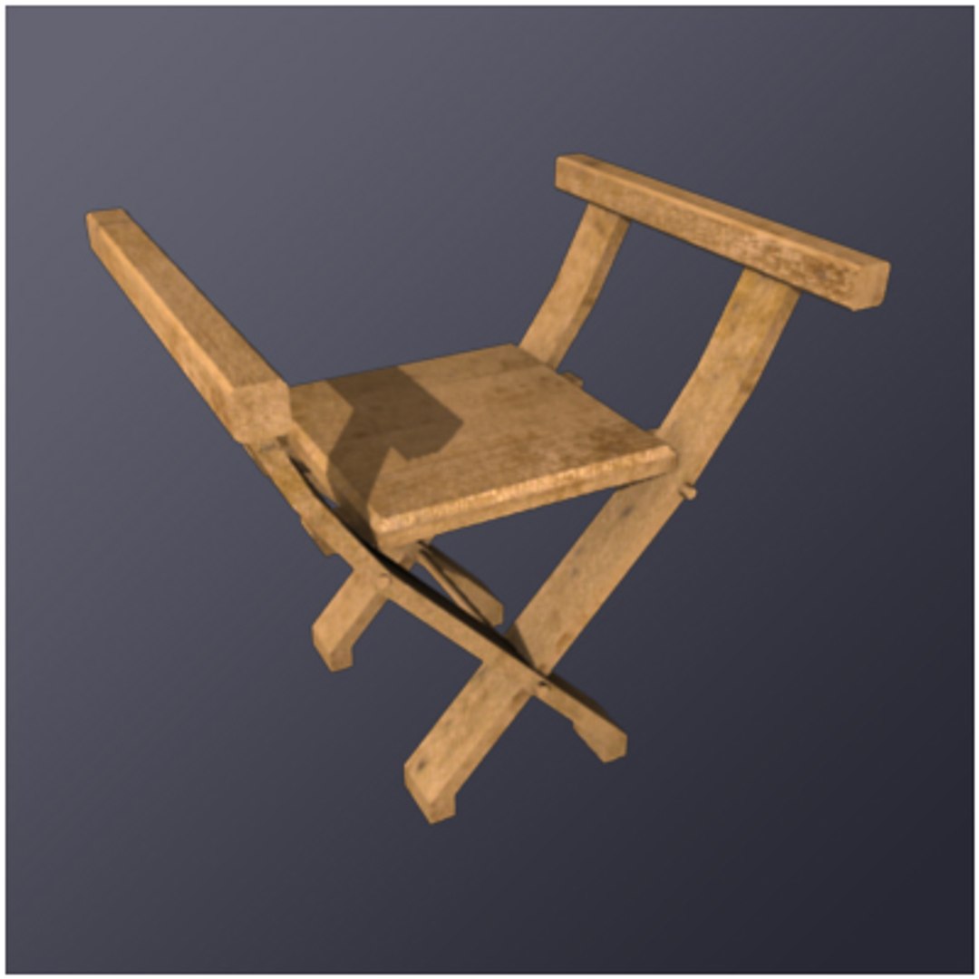 3d medieval x chair seat model