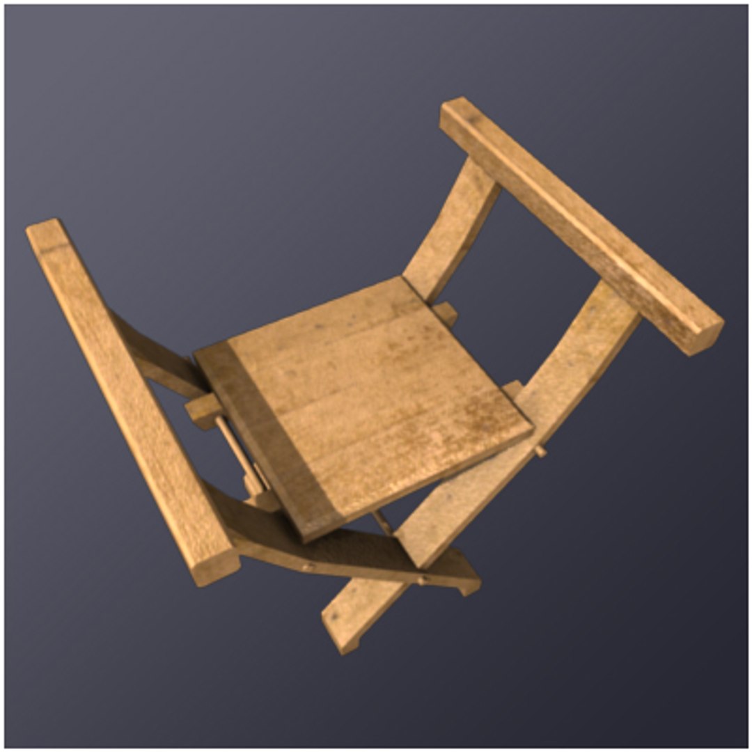 3d medieval x chair seat model