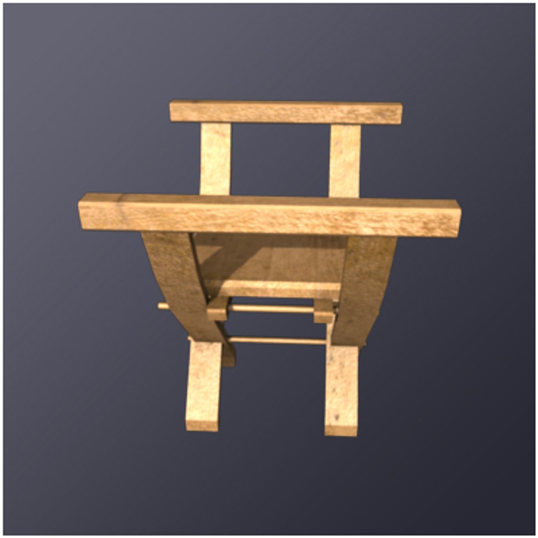 3d medieval x chair seat model