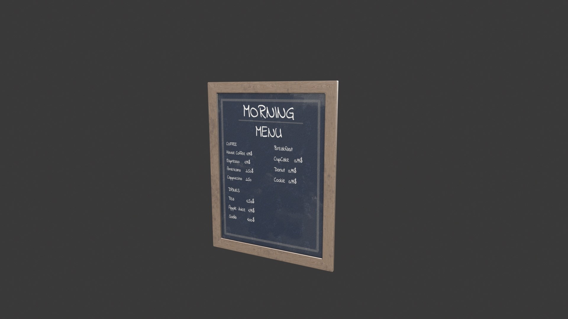 Menu 3D Model - TurboSquid 2481183