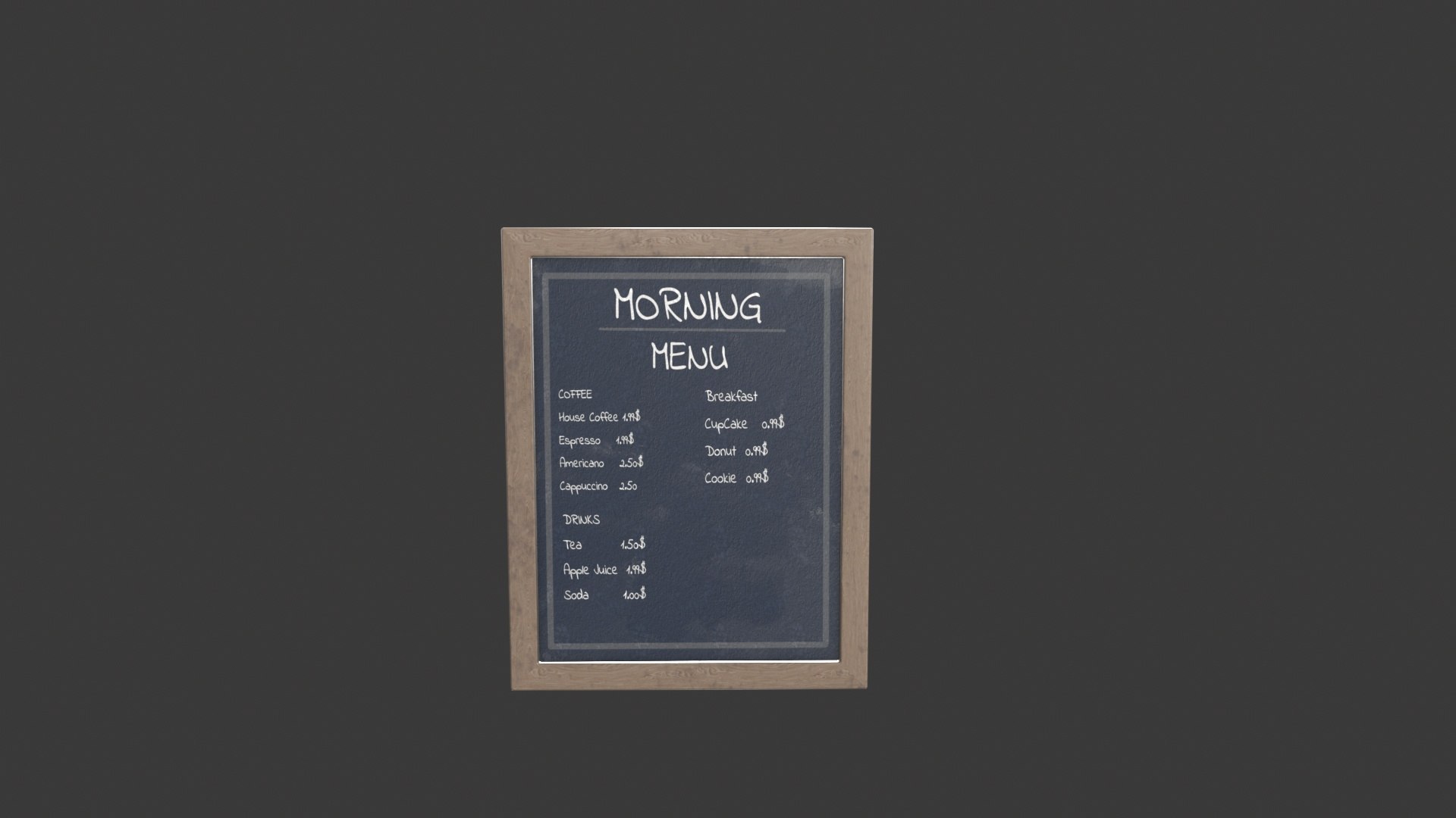 Menu 3D Model - TurboSquid 2481183