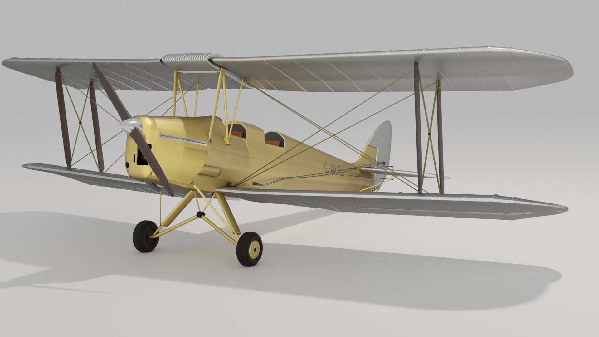 3D Model Tigermoth Havilland Tiger - TurboSquid 1689405