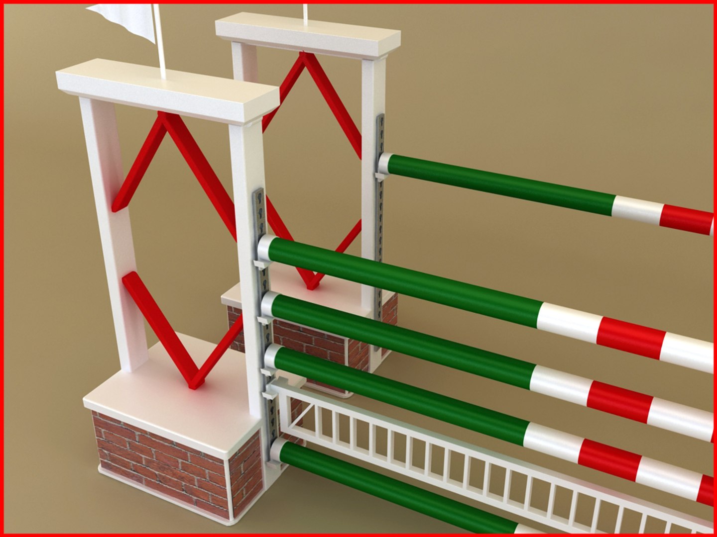 Horse Jumping Obstacle 3d Model