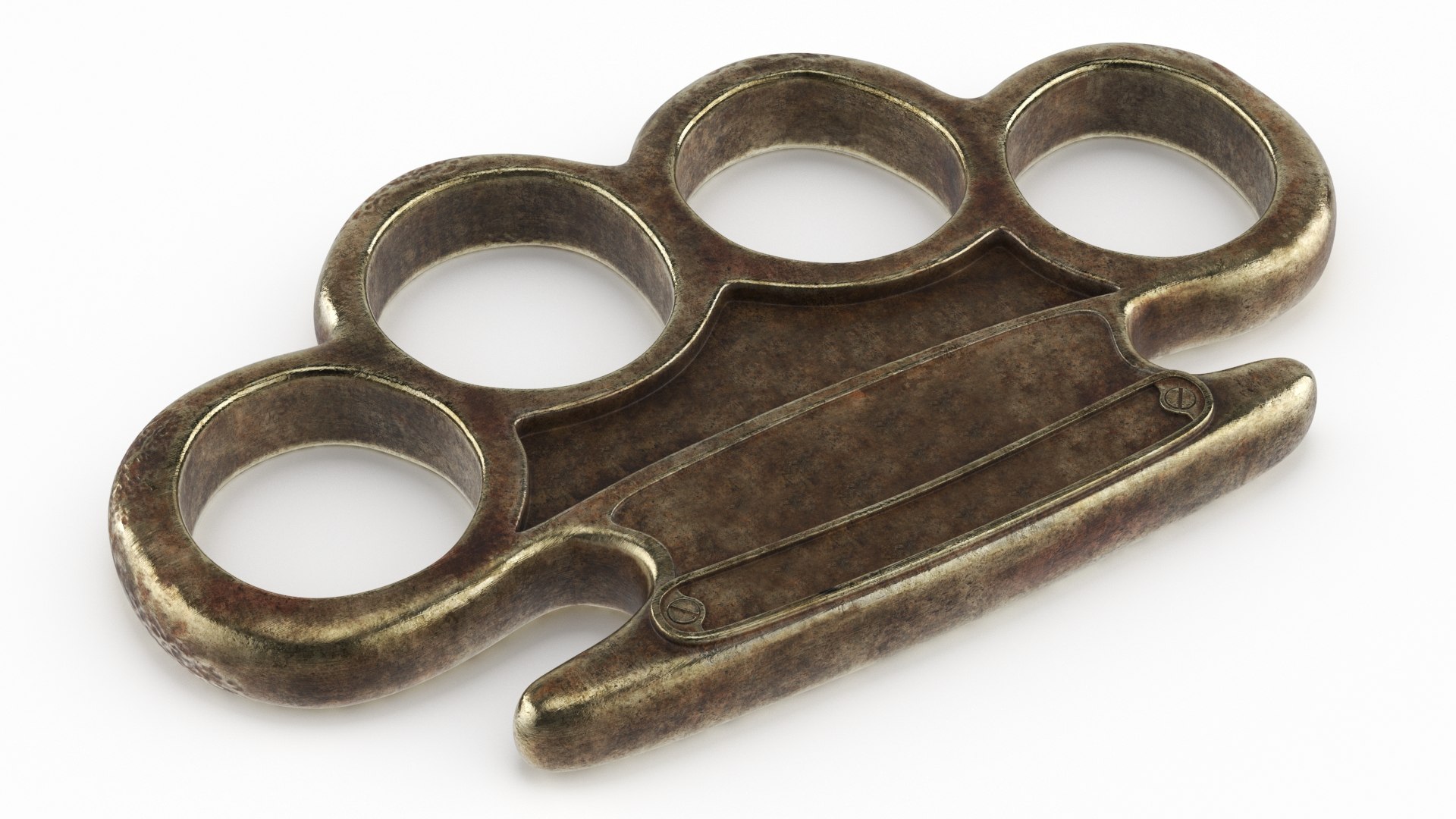 Vintage Aged Fighting Knuckle Brass Old 3D model preview