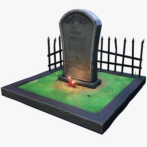 stylized gravestone arch grave 3D model